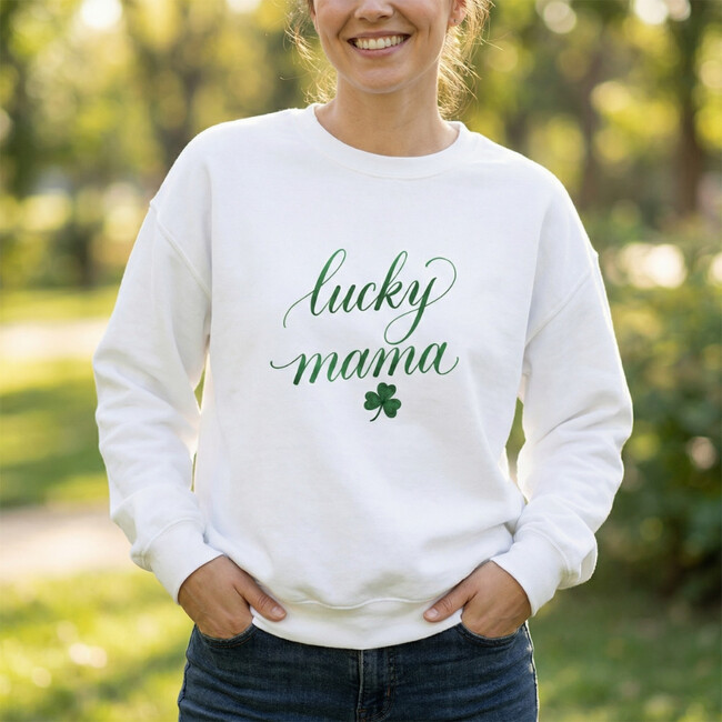 Lucky Mama Sweatshirt, White