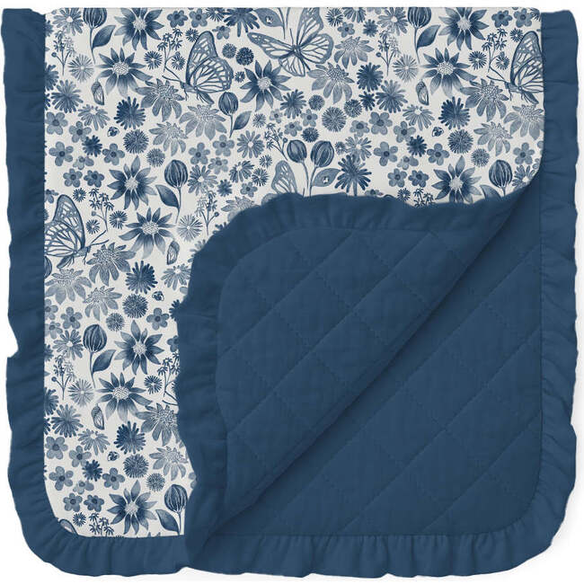 Butterfly Garden Ruffle Quilted Blanket