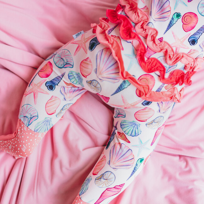 Cute as Shell Ruffle Footie Snoozer - Footie Pajamas - 4