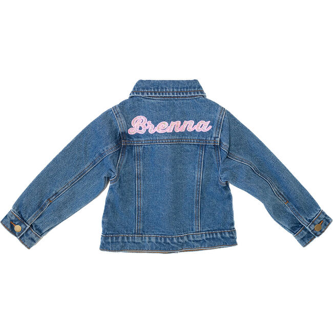 Custom Embroidered Floral Denim Jacket, Multi