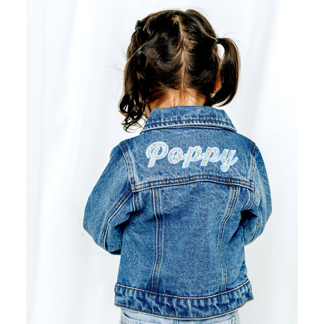 Custom Embroidered Floral Denim Jacket, Multi