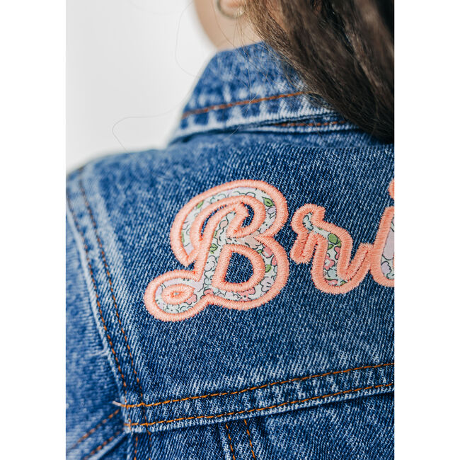 Custom Embroidered Floral Denim Jacket, Multi - Jackets - 4