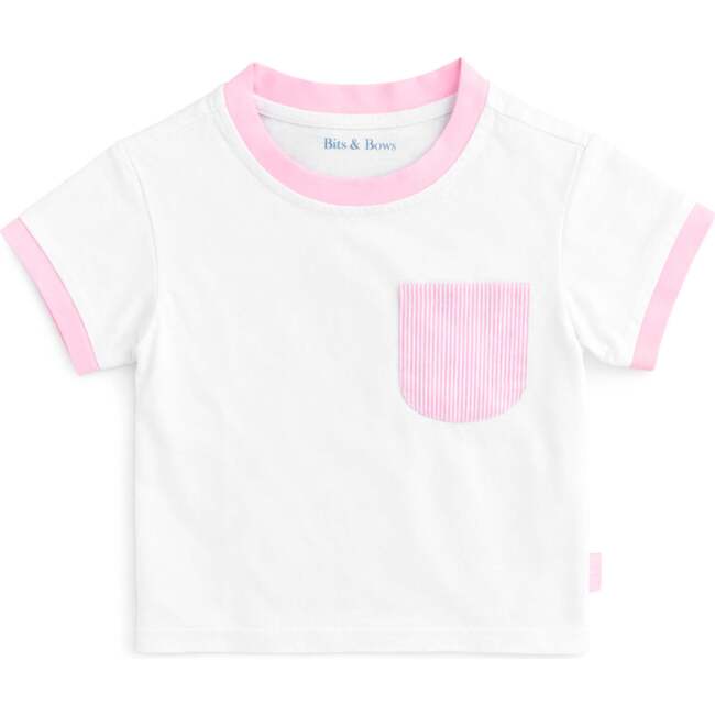 Seersucker Pocket T-Shirt, Pink