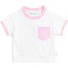 Seersucker Pocket T-Shirt, Pink - T-Shirts - 1 - thumbnail