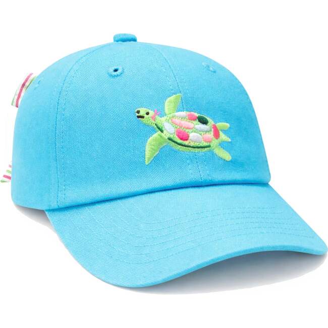 Turtle Bow Baseball Hat, Aqua