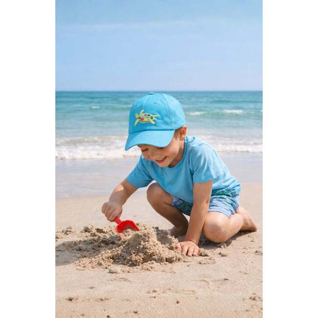 Turtle Baseball Hat, Aqua