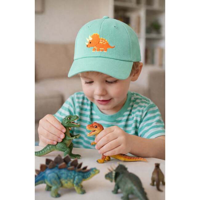 Triceratops Baseball Hat, Green