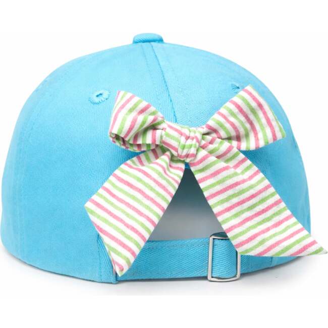 Turtle Bow Baseball Hat, Aqua - Hats - 3