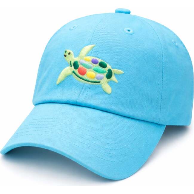 Turtle Baseball Hat, Aqua - Hats - 3