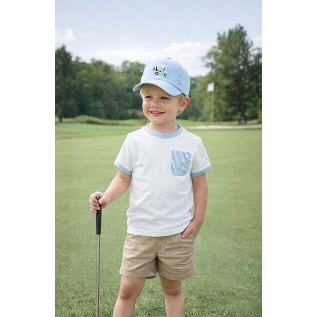 Dog in Golf Cart Baseball Hat, Blue