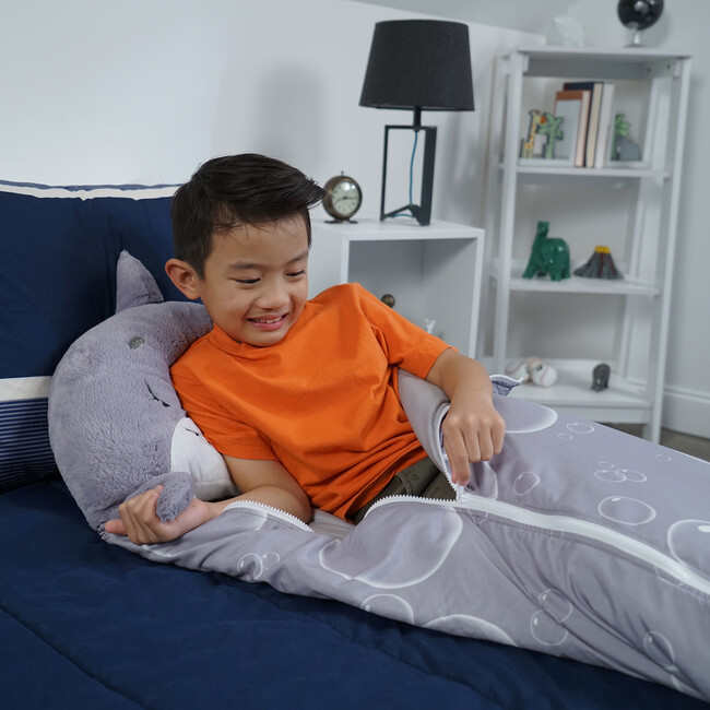 Happy Nappers: Pillow & Sleepy Sack: Med - Grey Shark - Plush - 6