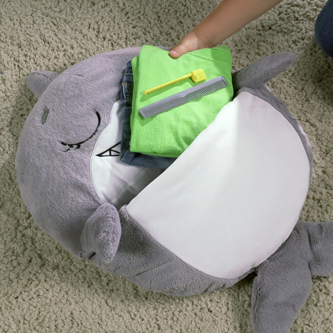 Happy Nappers: Pillow & Sleepy Sack: Med - Grey Shark - Plush - 7