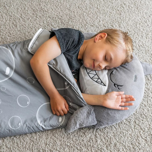 Happy Nappers: Pillow & Sleepy Sack: Med - Grey Shark - Plush - 8