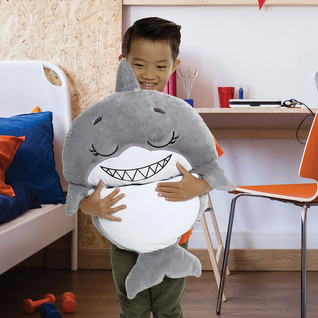 Happy Nappers: Pillow & Sleepy Sack: Med - Grey Shark - Plush - 10
