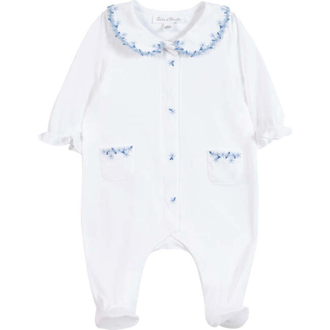 TARTINE ET CHOCOLAT Blue Fleur Embroidered Pajamas