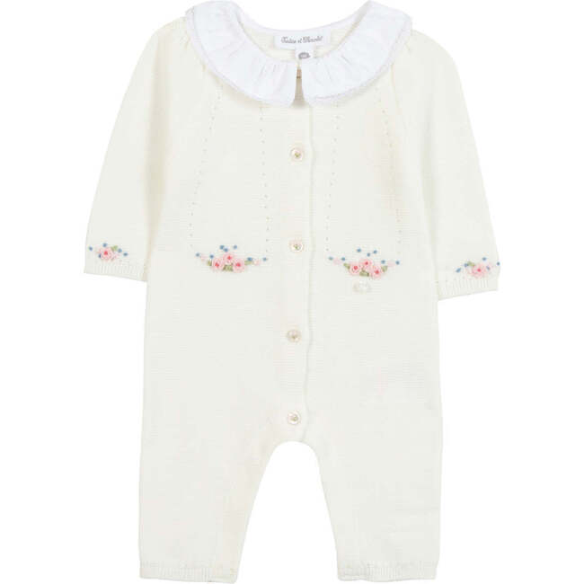 TARTINE ET CHOCOLAT Knit Floral Baby Jumpsuit