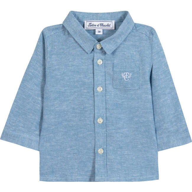 TARTINE ET CHOCOLAT Melange Linen Baby Overshirt - Nuage