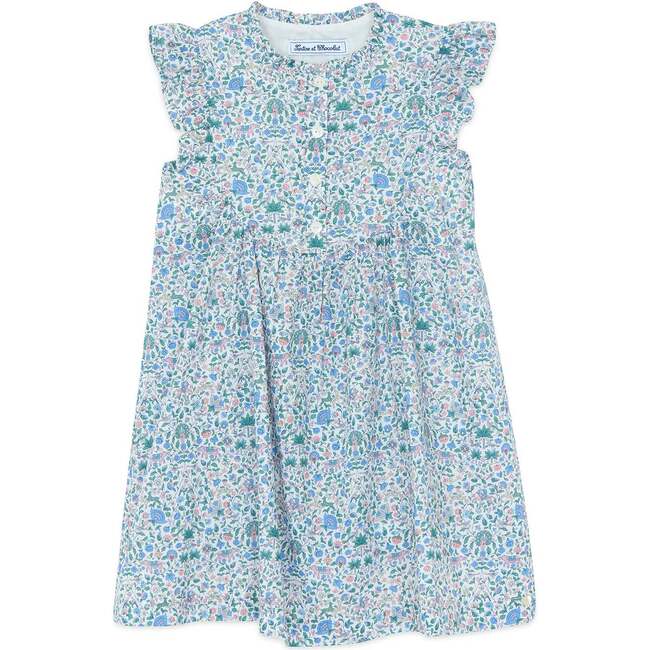 TARTINE ET CHOCOLAT Liberty Button Dress - Blue Fleur