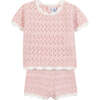 TARTINE ET CHOCOLAT Light Knit Baby Set - Rose Pale - Mixed Apparel Set - 1 - thumbnail
