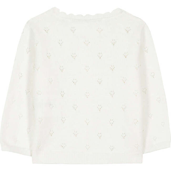 TARTINE ET CHOCOLAT Openwork Knit Baby Cardigan - White