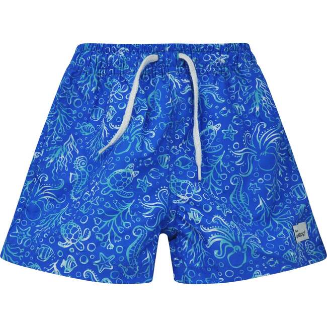 UPF 50+ Wesley Swim Trunks with Mesh Liner, Calypso Sea