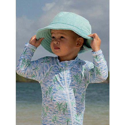 UPF 50+ Terry Beach Bucket Hat, Seabreeze