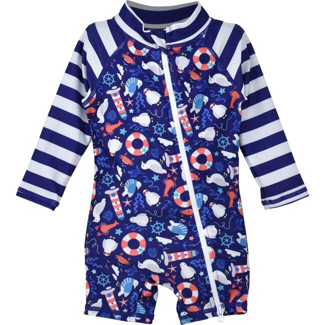 UPF 50+ Shortie Surf Swimsuit, Seagull Shores