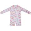 UPF 50+ Shortie Surf Swimsuit, Flamingo Love - One Pieces - 1 - thumbnail