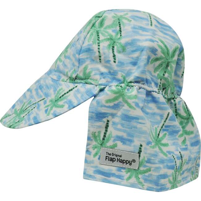 UPF 50+ Original Flap Hat, Painted Palms Blue