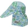 UPF 50+ Original Flap Hat, Painted Palms Blue - Sun Hats - 1 - thumbnail
