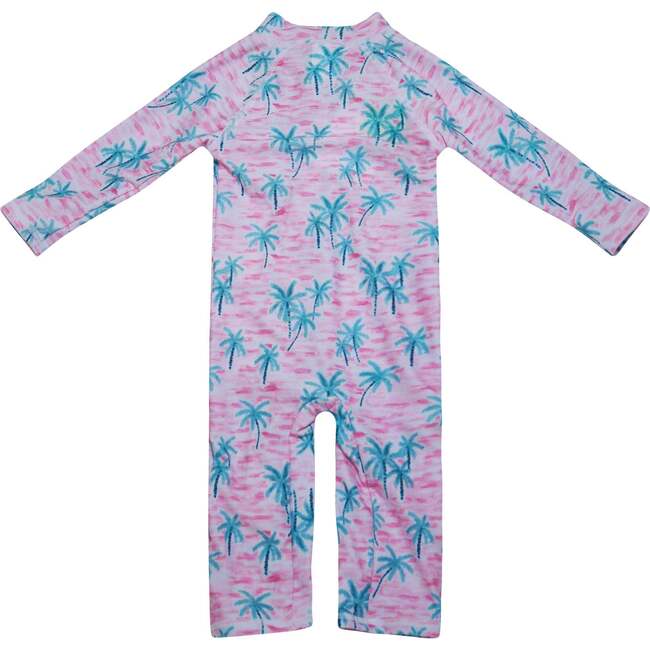 UPF 50+ Long Surf Swimsuit, Ankle Length, Artsy Palms Pink