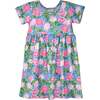 UPF 50+ Laya Short Sleeve Tee Dress, Peony Patch - Dresses - 1 - thumbnail