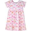 UPF 50+ Laya Short Sleeve Tee Dress, Flamingo Pink - Dresses - 1 - thumbnail