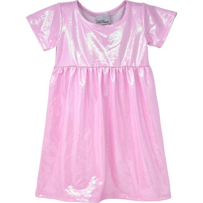 UPF 50+ Laya Short Sleeve Tee Dress, Bubble Gum Sparkle
