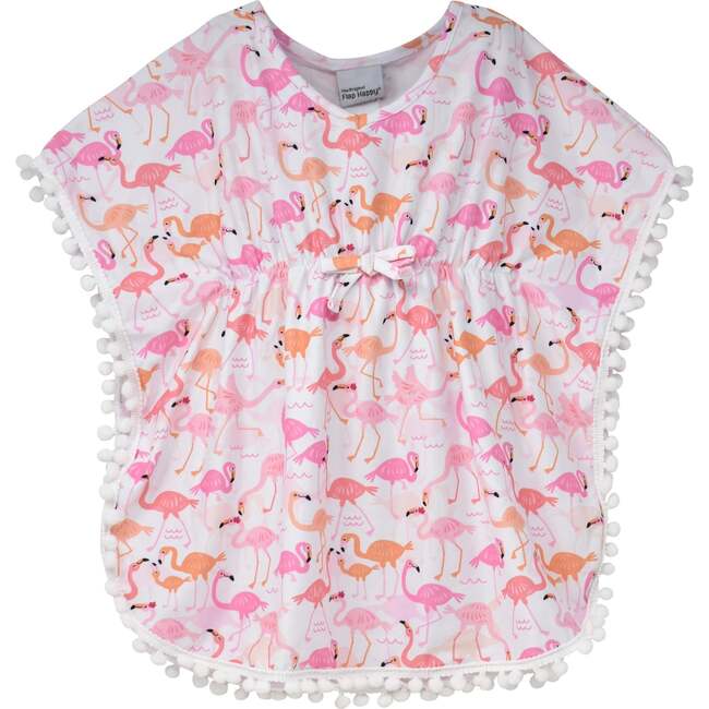 UPF 50+ Kaia Beach Swim Cover-Up, Flamingo Love