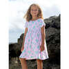 UPF 50+ Laya Short Sleeve Tee Dress, Artsy Palms Pink - Dresses - 2