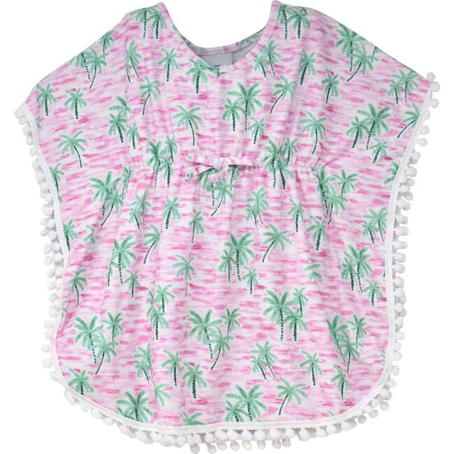 UPF 50+ Kaia Beach Swim Cover-Up, Artsy Palms Pink