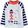 UPF 50+ Graphic Rash Guard Swim Top, Seagull Shores - Rash Guards - 1 - thumbnail