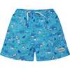 UPF 50+ Wesley Swim Trunks with Mesh Liner, Snorkeling Sharks - Shorts - 1 - thumbnail