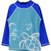 UPF 50+ Graphic Rash Guard Swim Top, Calypso Sea - Rash Guards - 1 - thumbnail