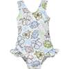 UPF 50+ Delaney Hip Ruffle Swimsuit, Tropical Fronds - One Pieces - 1 - thumbnail