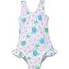UPF 50+ Delaney Hip Ruffle Swimsuit, Starry Sea Turtle - One Pieces - 1 - thumbnail