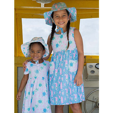 UPF 50+ Dahlia Sleeveless Tee Dress w/ Pockets, Sweet Surfboards