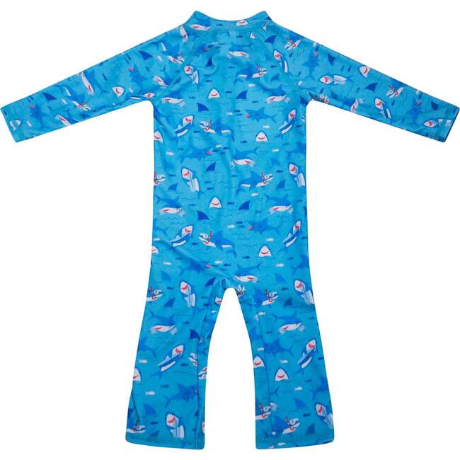 UPF 50+ Long Surf Swimsuit, Ankle Length, Snorkeling Sharks