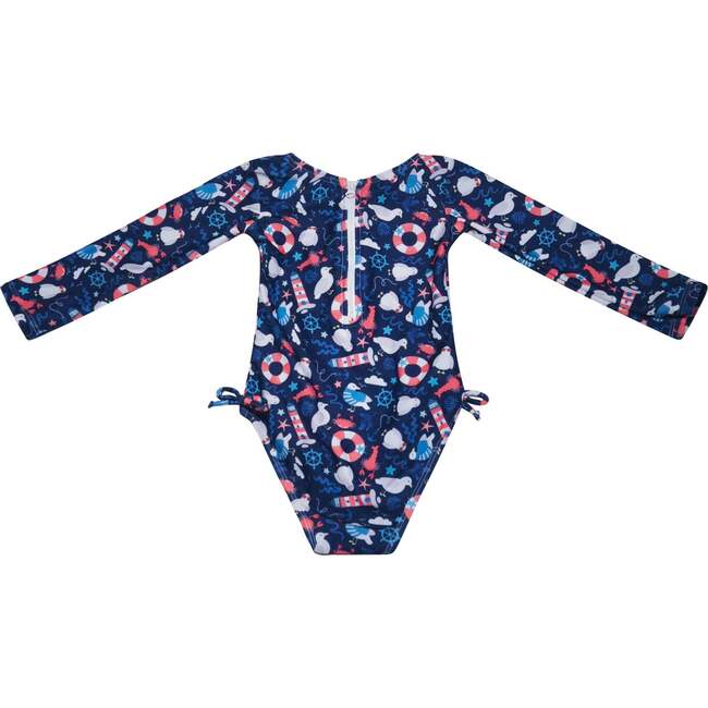 UPF 50+ Charlie L/S Rash Guard Swimsuit, Seagull Shores