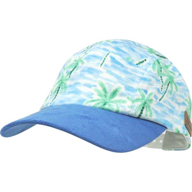 UPF 50+ Cam-Cam Cap, Painted Palms Blue