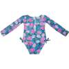 UPF 50+ Charlie L/S Rash Guard Swimsuit, Peony Patch - One Pieces - 2