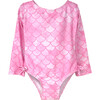 UPF 50+ Charlie L/S Rash Guard Swimsuit, Pixie Scales Pink - One Pieces - 1 - thumbnail