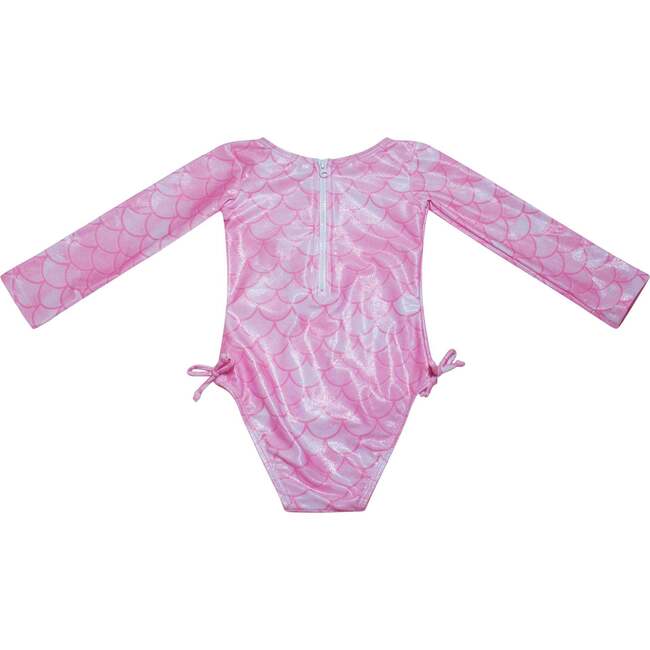 UPF 50+ Charlie L/S Rash Guard Swimsuit, Pixie Scales Pink
