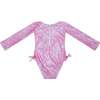 UPF 50+ Charlie L/S Rash Guard Swimsuit, Pixie Scales Pink - One Pieces - 2
